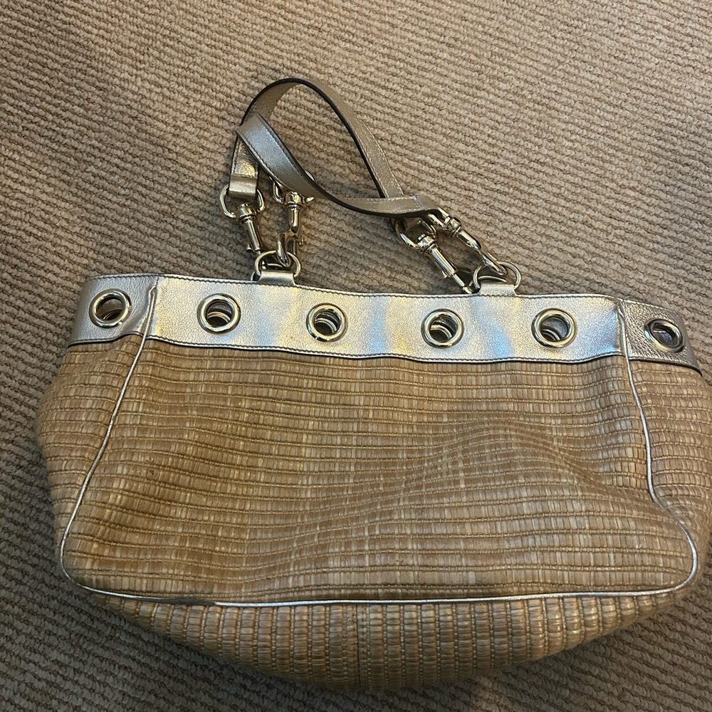 Gucci Metallic Gold and Tan Tote - Picture 6 of 7